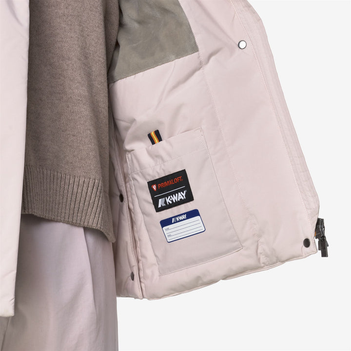 Chaqueta corta impermeable gris para mujer con forro de piel sintética 3