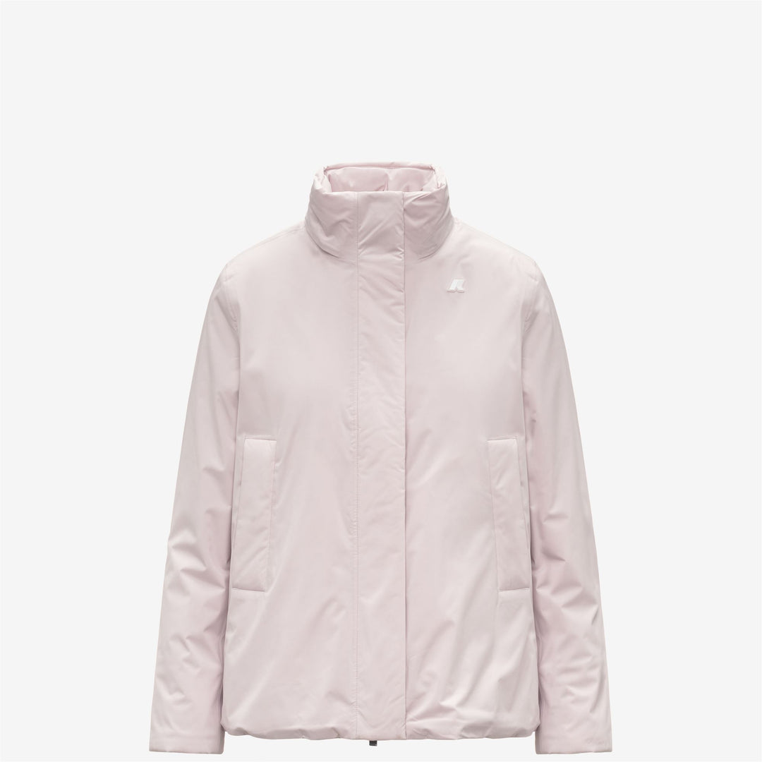 Chaqueta corta impermeable gris para mujer con forro de piel sintética main