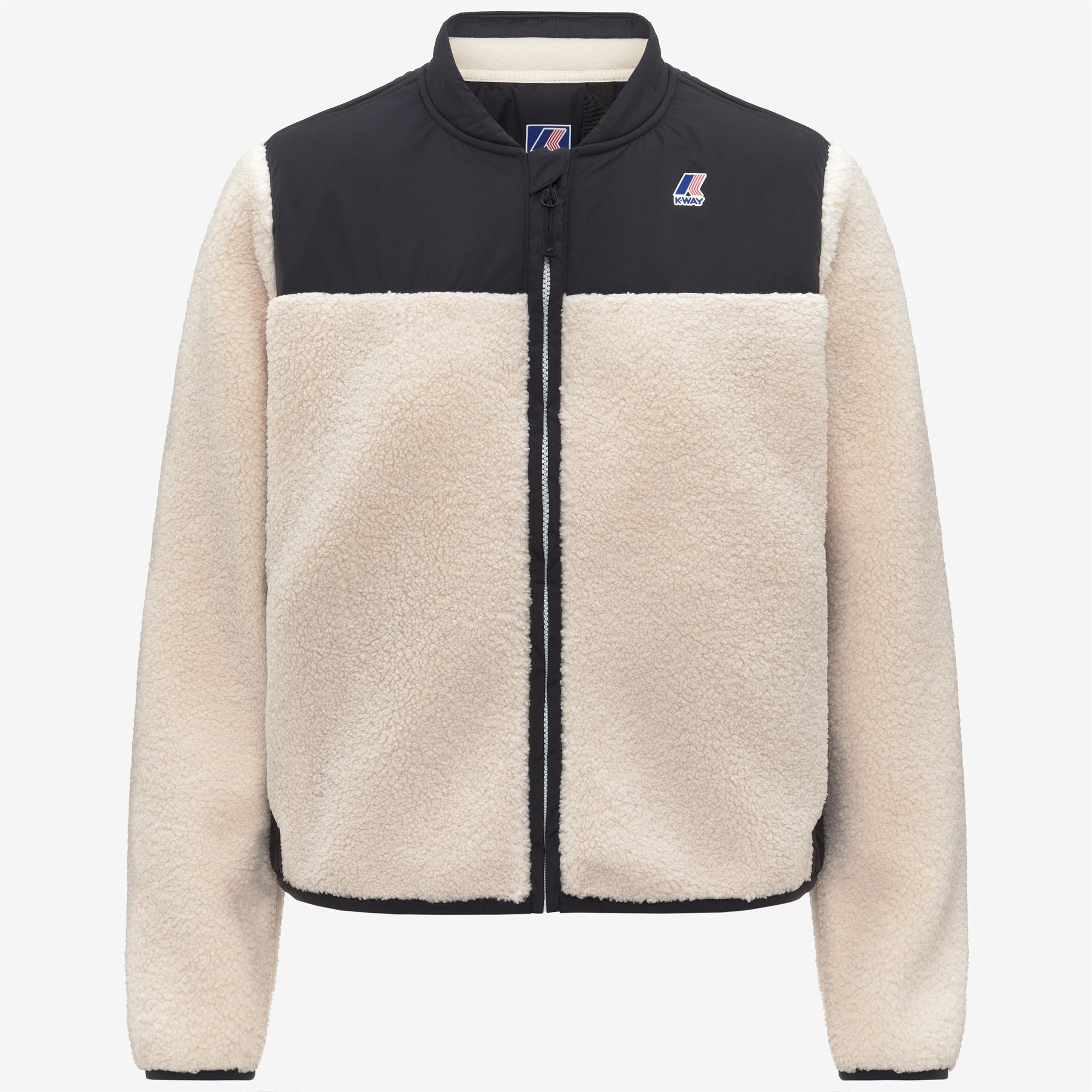 Fleece_WOMAN_BERNARDINE 4.0 ORSETTO_Jacket_Black Pure-Ecru - Commercial 1