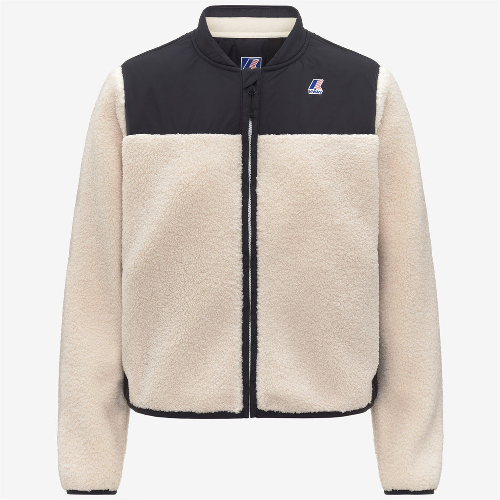 Fleece_WOMAN_BERNARDINE 4.0 ORSETTO_Jacket_Black Pure-Ecru - Commercial 1