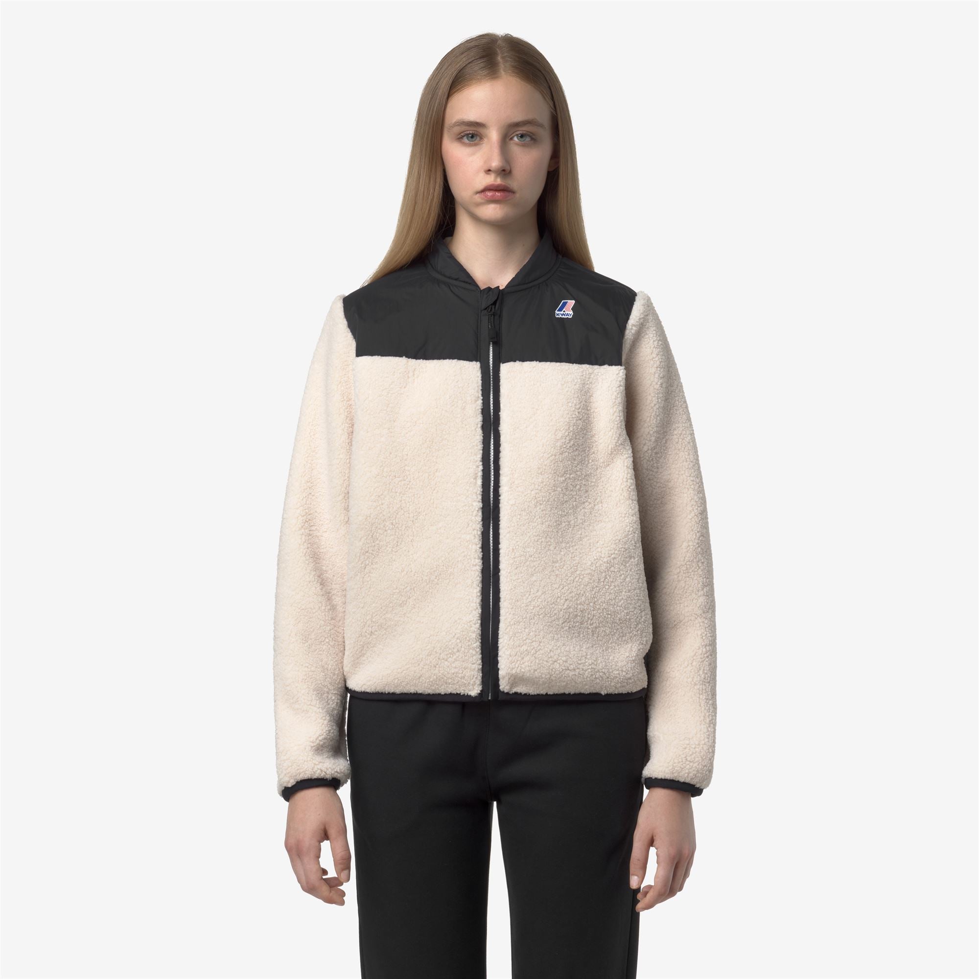 Fleece_WOMAN_BERNARDINE 4.0 ORSETTO_Jacket_Black Pure-Ecru - Commercial 4