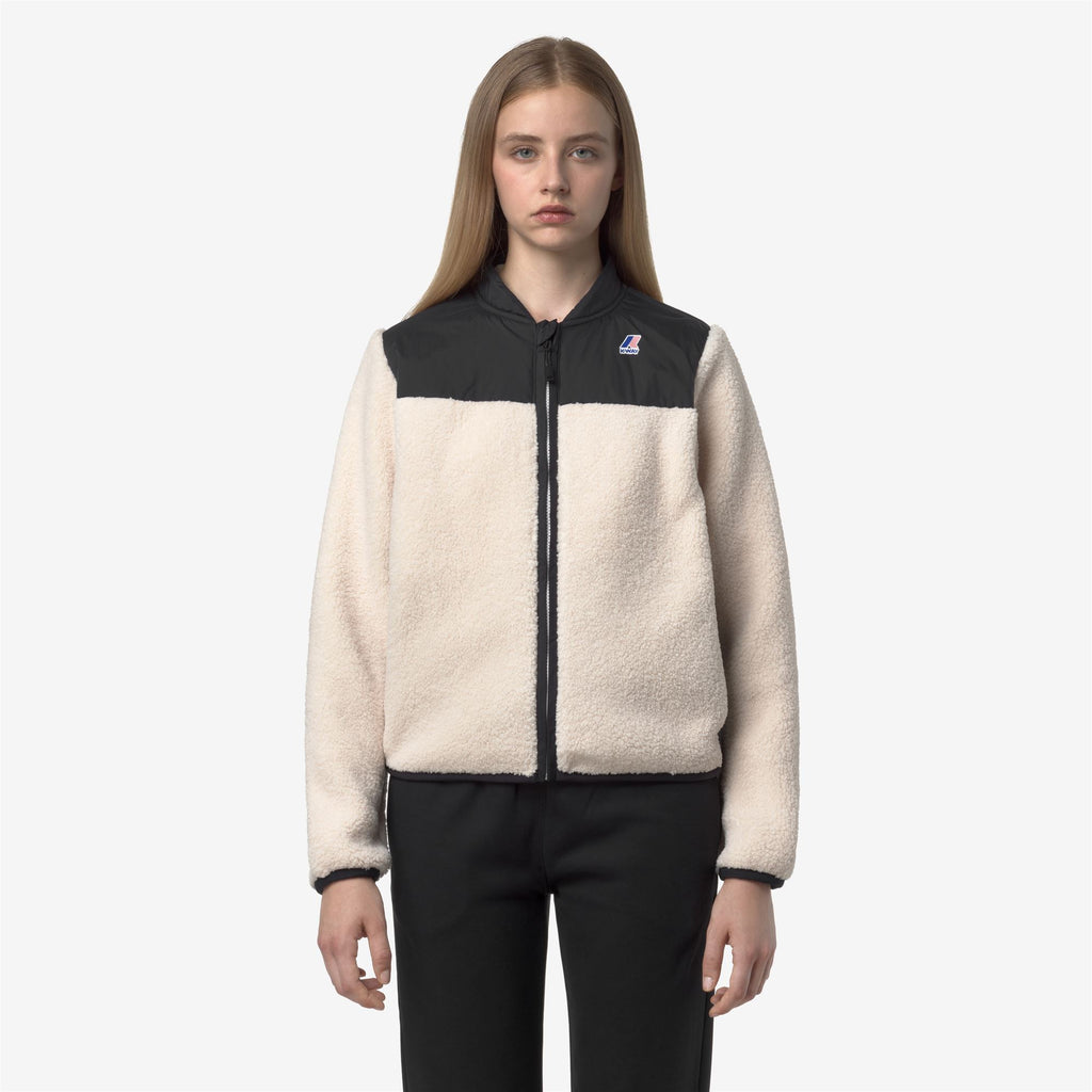 Fleece_WOMAN_BERNARDINE 4.0 ORSETTO_Jacket_Black Pure-Ecru - Commercial 4