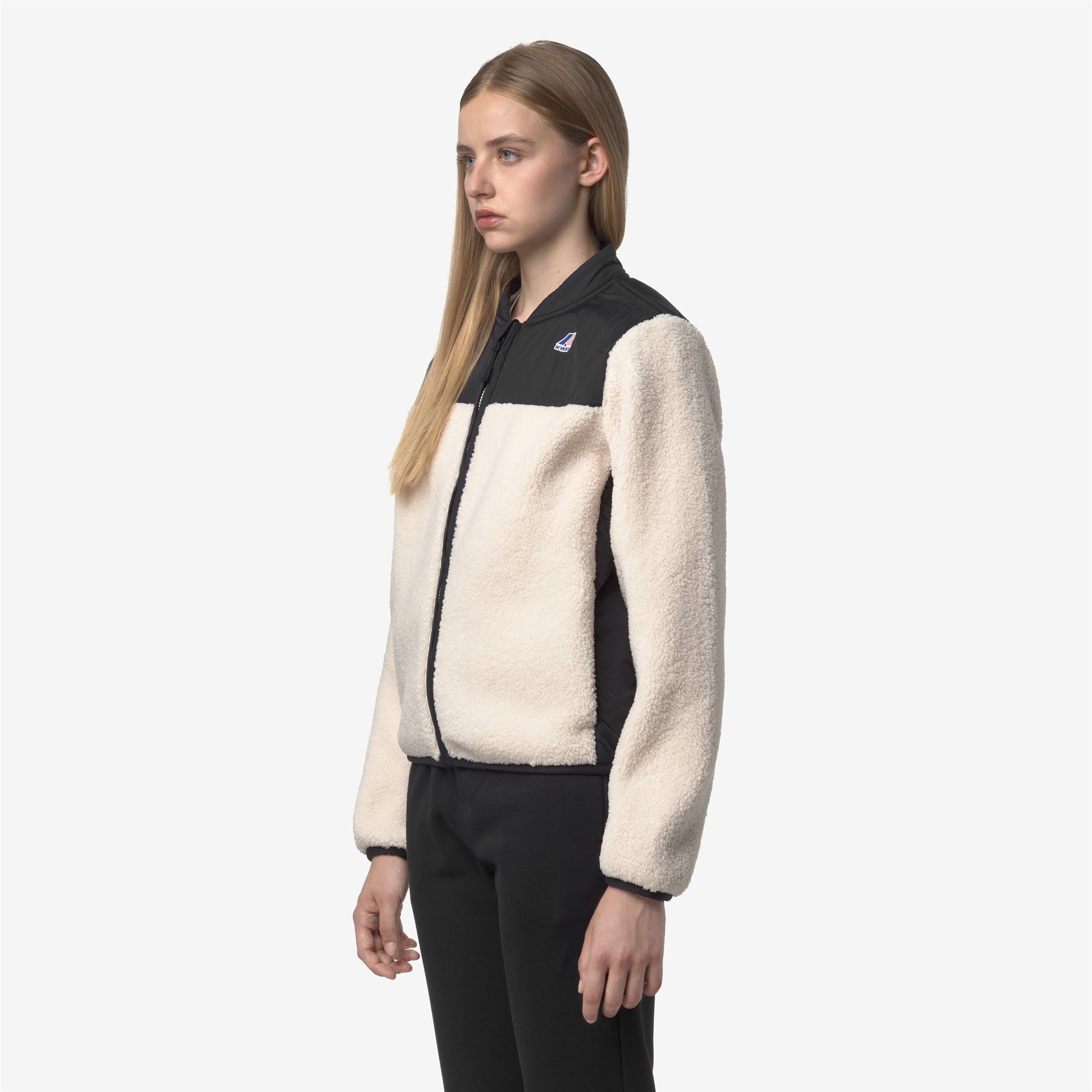 Fleece_WOMAN_BERNARDINE 4.0 ORSETTO_Jacket_Black Pure-Ecru - Commercial 5
