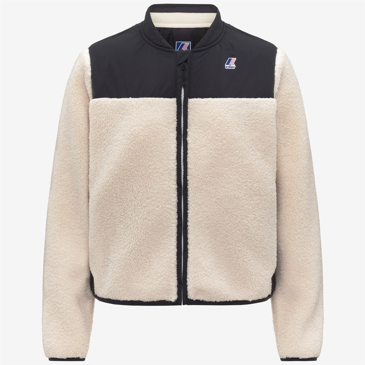 Fleece_WOMAN_BERNARDINE 4.0 ORSETTO_Jacket_Black Pure-Ecru - Commercial 1