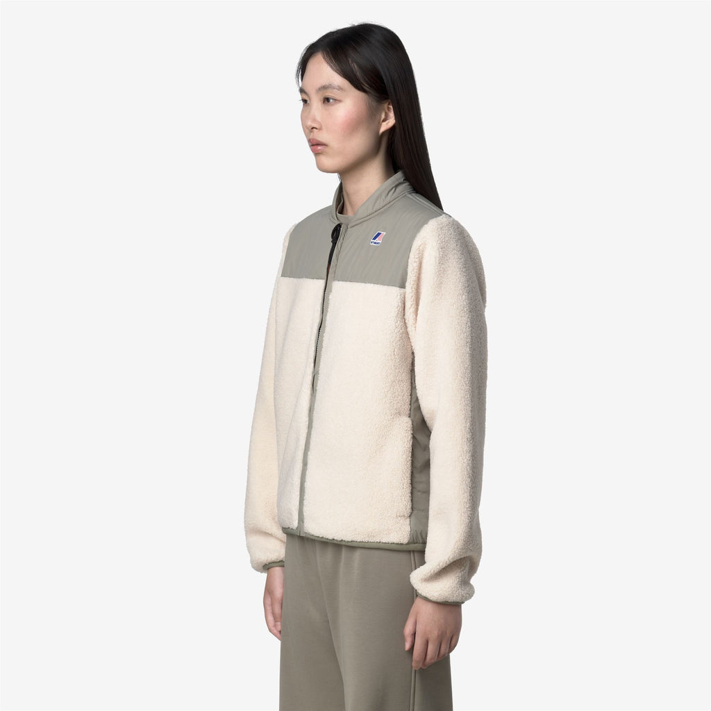 Fleece_WOMAN_BERNARDINE 4.0 ORSETTO_Jacket_Green Oak-Ecru - Commercial 5