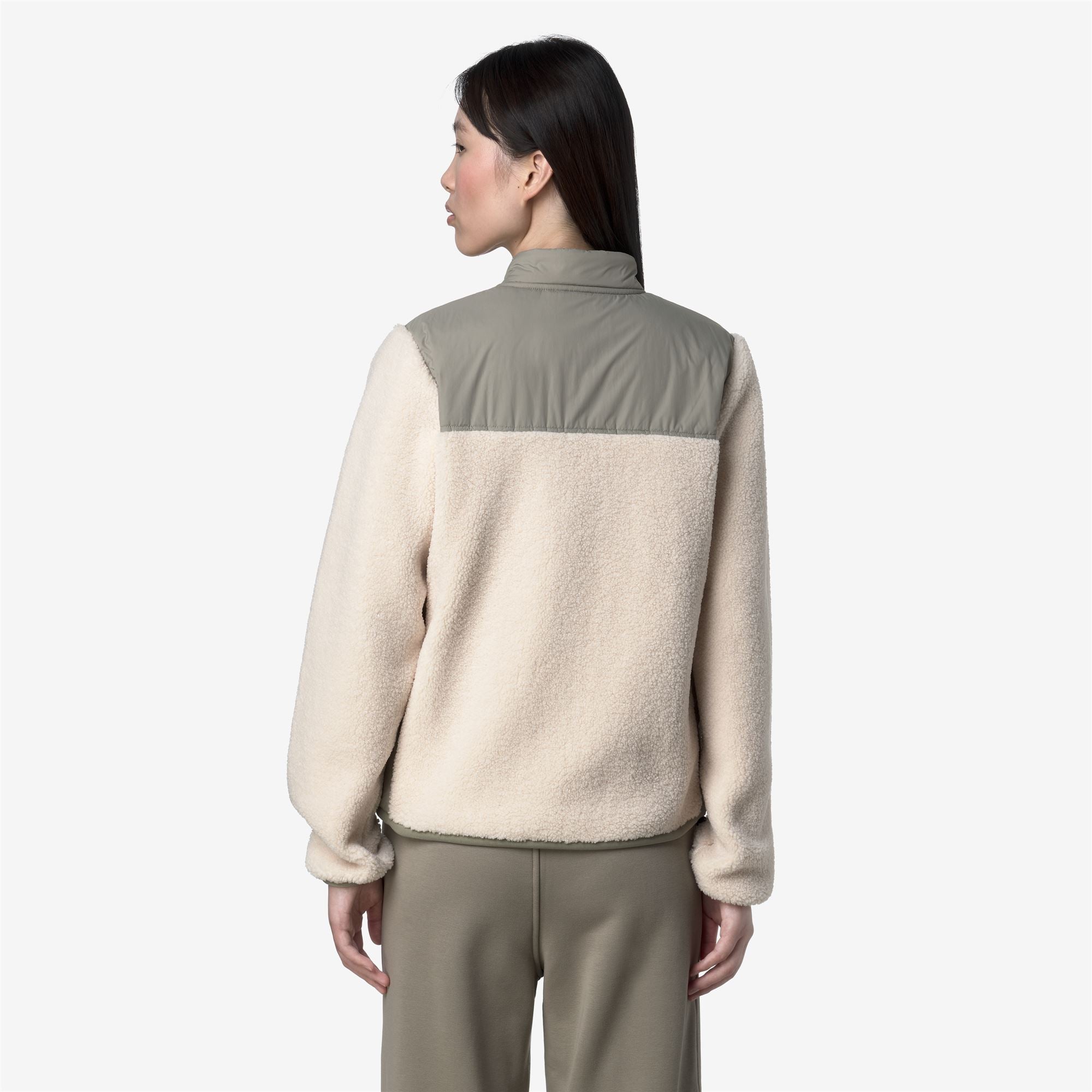 Fleece_WOMAN_BERNARDINE 4.0 ORSETTO_Jacket_Green Oak-Ecru - Commercial 6