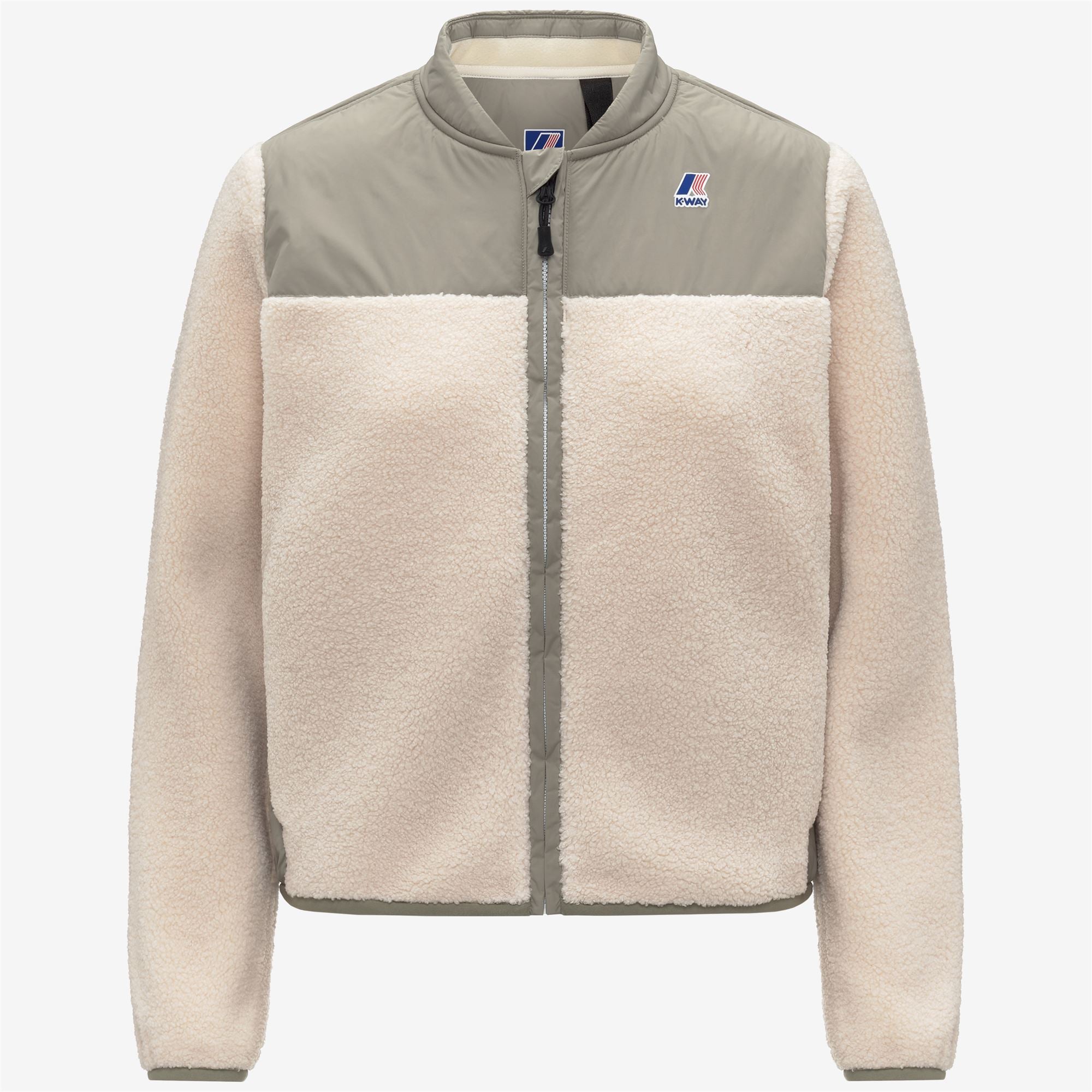Fleece_WOMAN_BERNARDINE 4.0 ORSETTO_Jacket_Green Oak-Ecru - Commercial 1