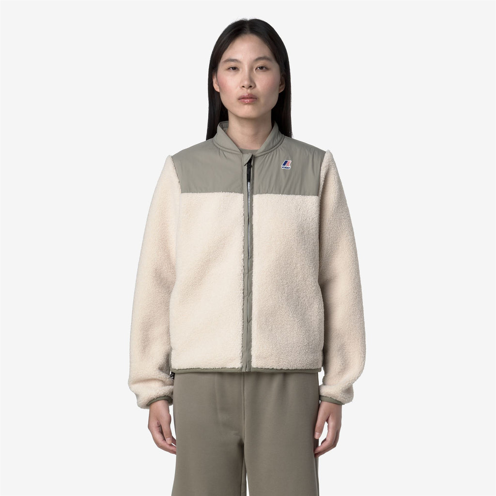 Fleece_WOMAN_BERNARDINE 4.0 ORSETTO_Jacket_Green Oak-Ecru - Commercial 4