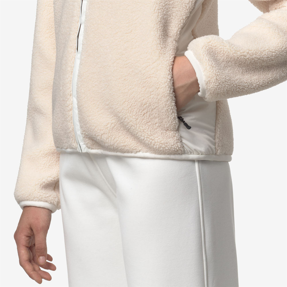 White Women's Sherpa Fleece Jacket with PrimaLoft Insulation 02