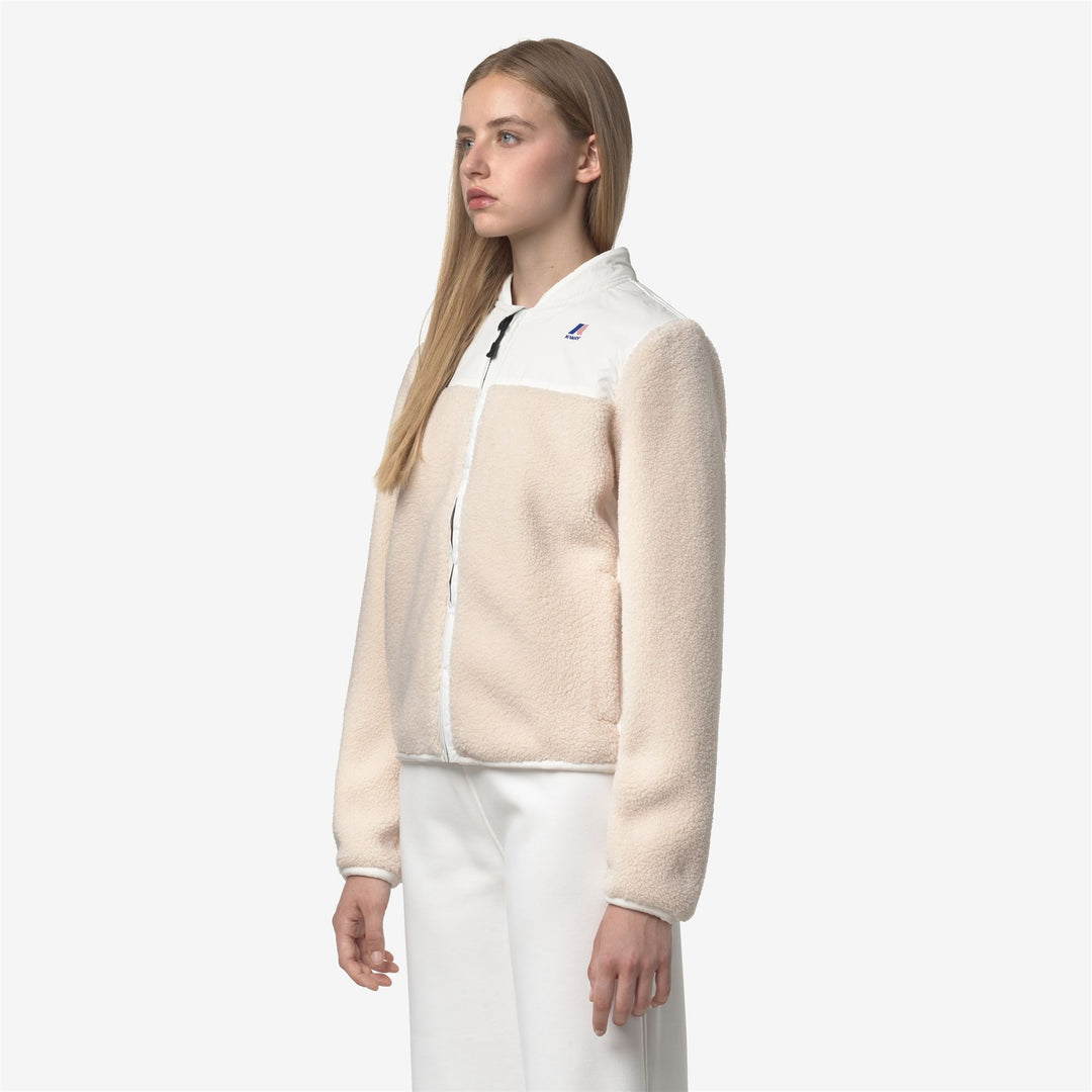 Chaqueta polar sherpa blanca para mujer con aislamiento PrimaLoft main