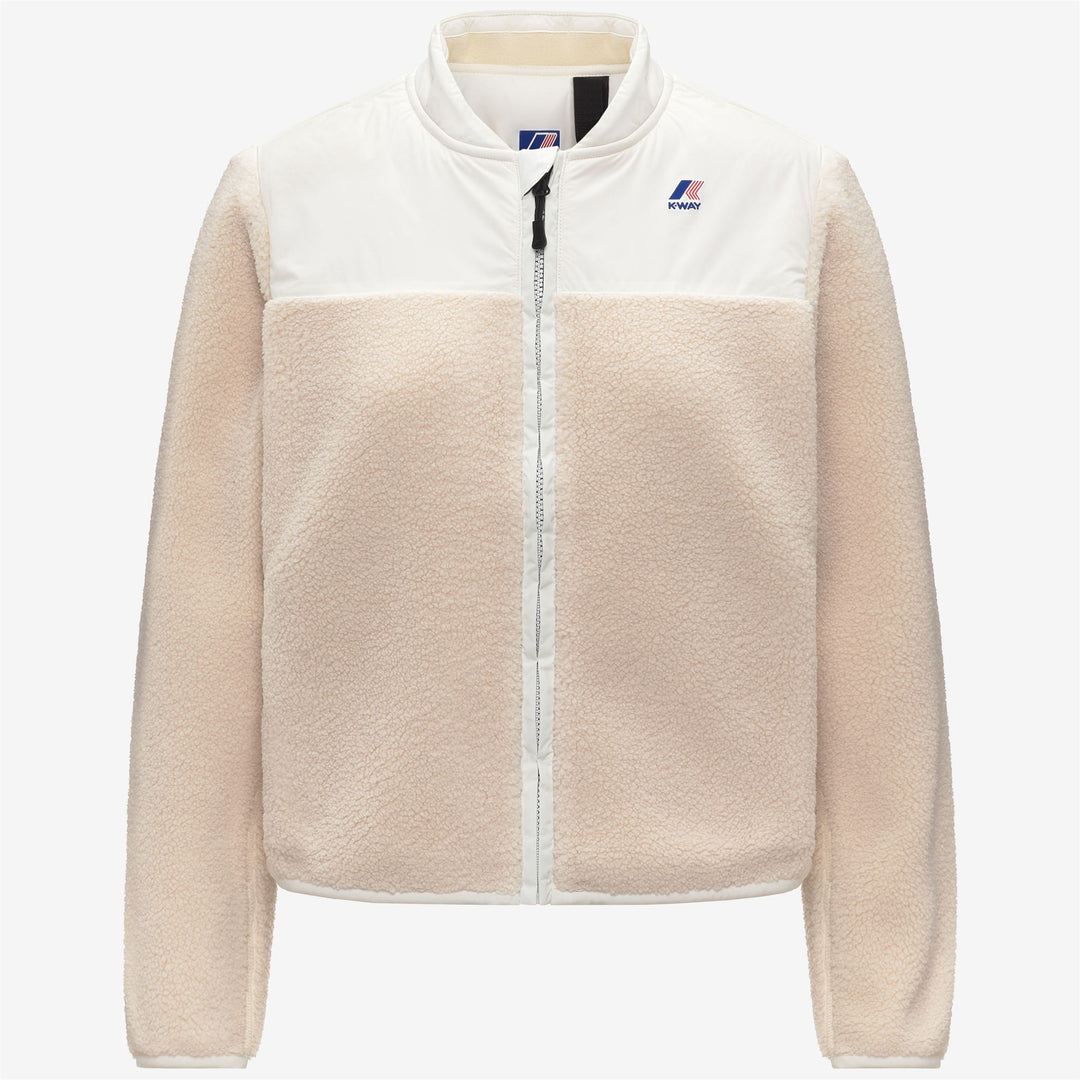 White Women's Sherpa Fleece Jacket with PrimaLoft Insulation 01