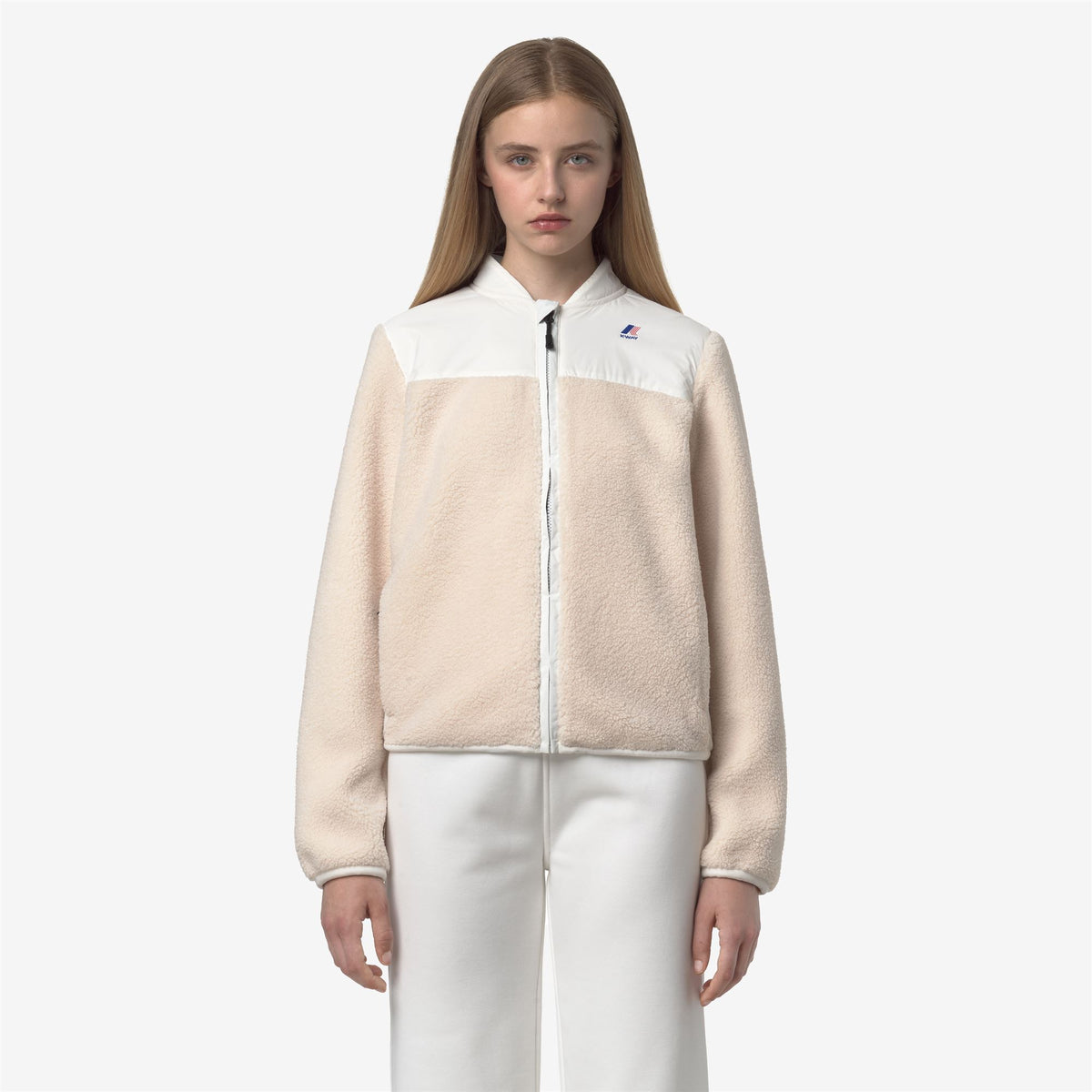 Fleece_WOMAN_BERNARDINE 4.0 ORSETTO_Jacket_White Gardenia-Ecru - White Gardenia - Commercial 4