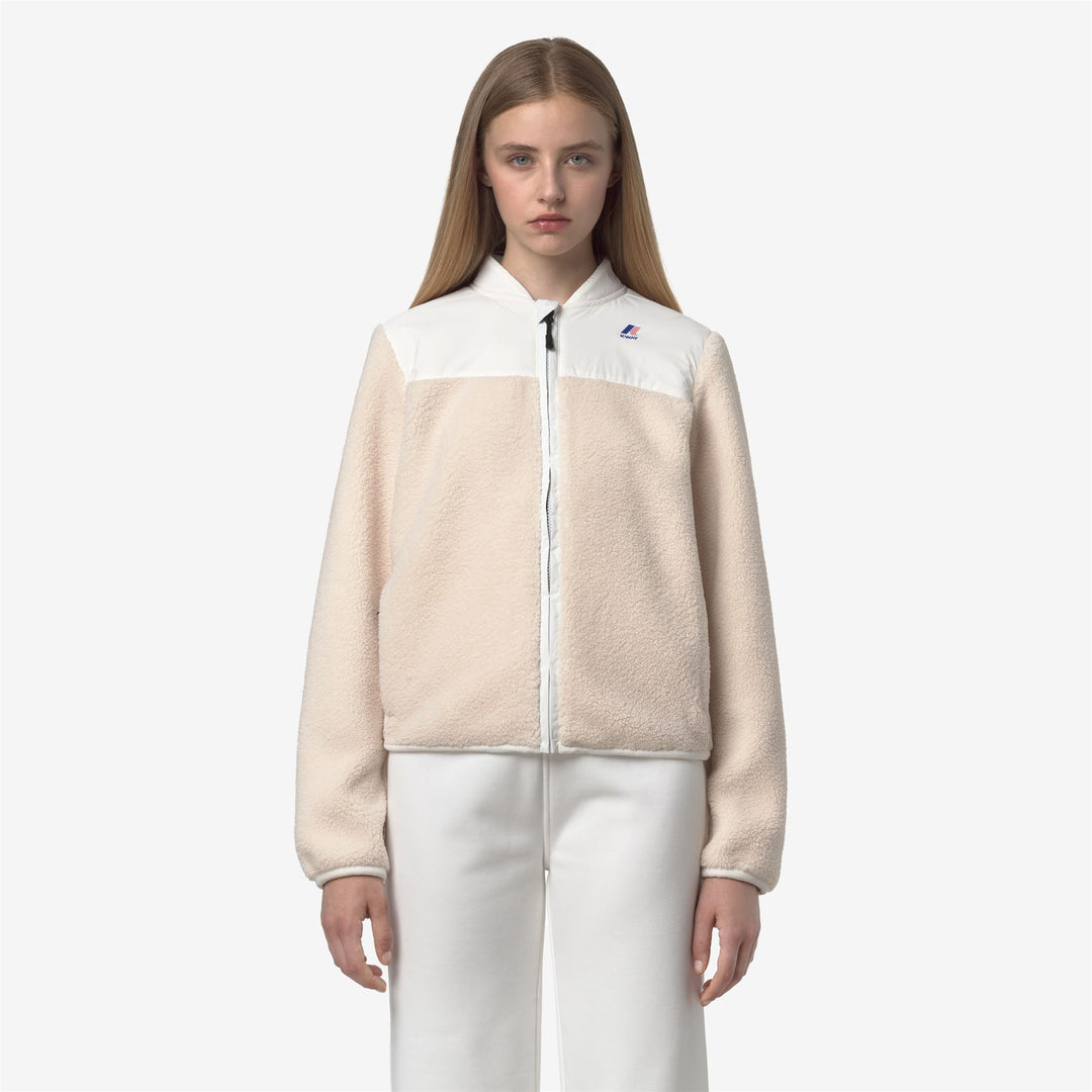 Chaqueta polar sherpa blanca para mujer con aislamiento PrimaLoft main