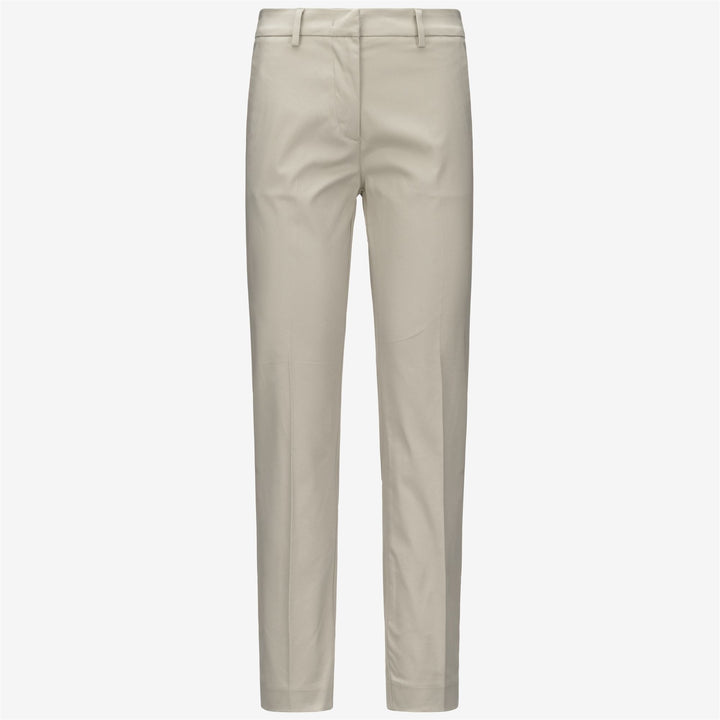 Pantalones chinos ajustados beige para mujer con tejido elástico 1