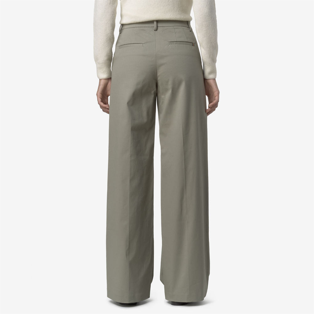 Green Women's Wide-Leg Chino Pants with Stretch Gabardine 02