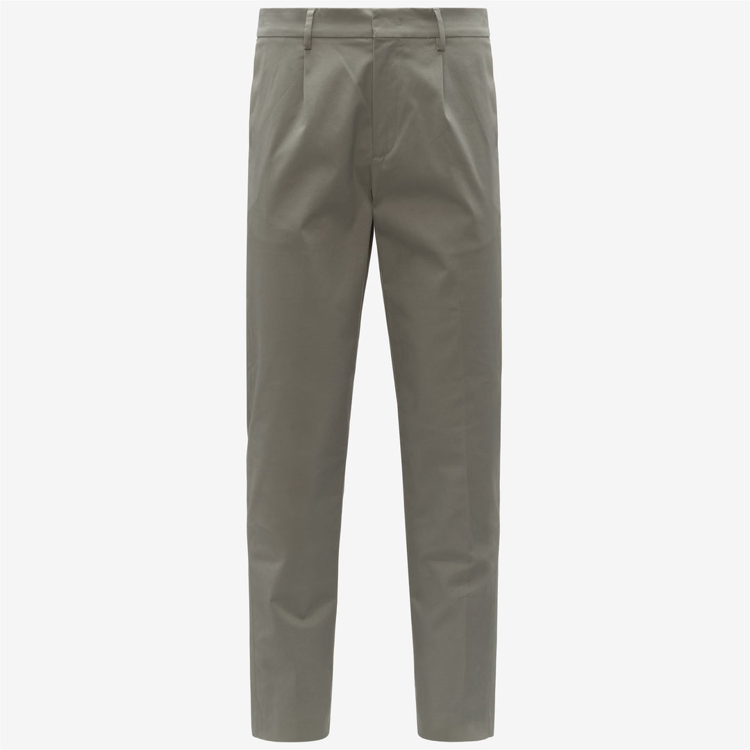 Pantalones chinos para hombre de color roble verde con tejido elástico y bolsillos laterales 01