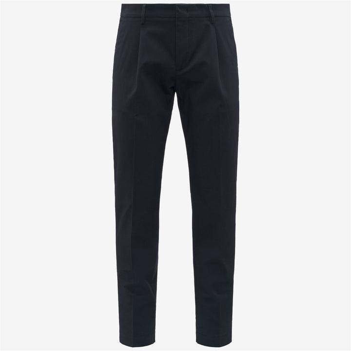 Pantaloni chino da uomo blu in tessuto gabardine elasticizzato 1
