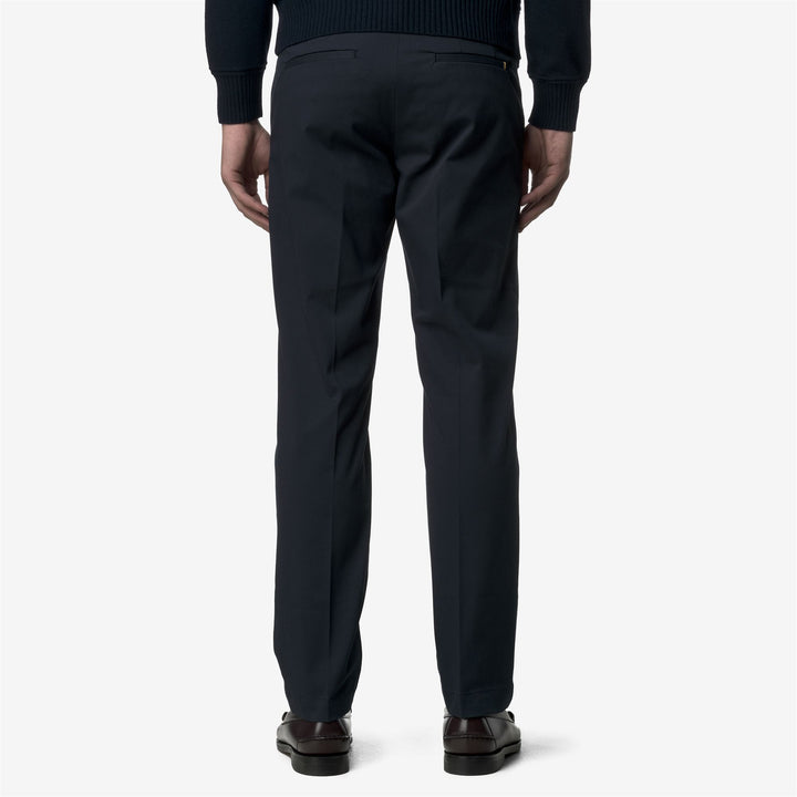 Pantaloni chino da uomo blu in tessuto gabardine elasticizzato 5