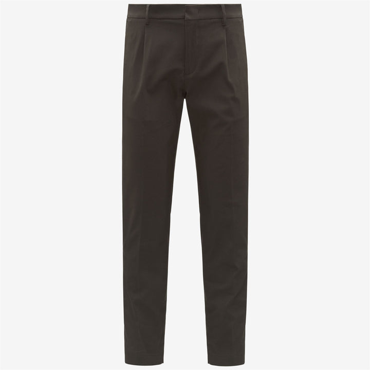 Pantaloni chino da uomo in oliva nero con finitura pesca elasticizzata 1