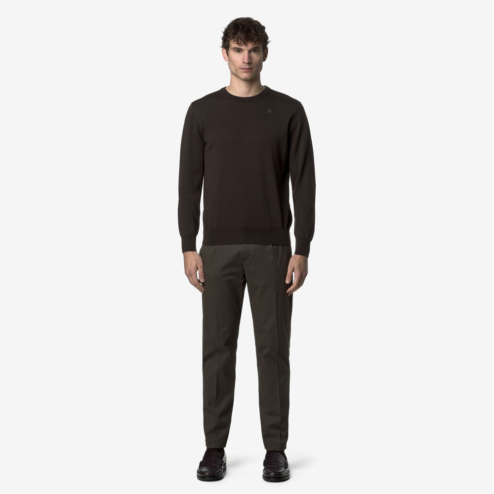 Black olive Men's Chino Pants with Stretch Peach-Finish 02