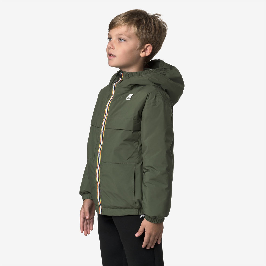 Green Boy's Water-Repellent Short Jacket with Eco Padding main