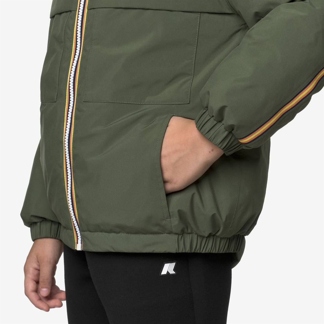 Green Boy's Water-Repellent Short Jacket with Eco Padding main