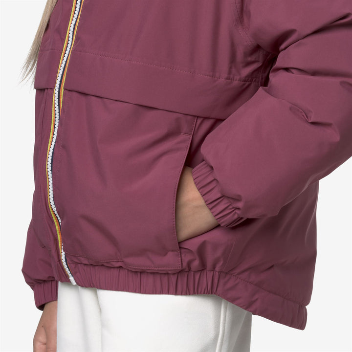 Violet girl's short water-repellent jacket with eco-padding 3