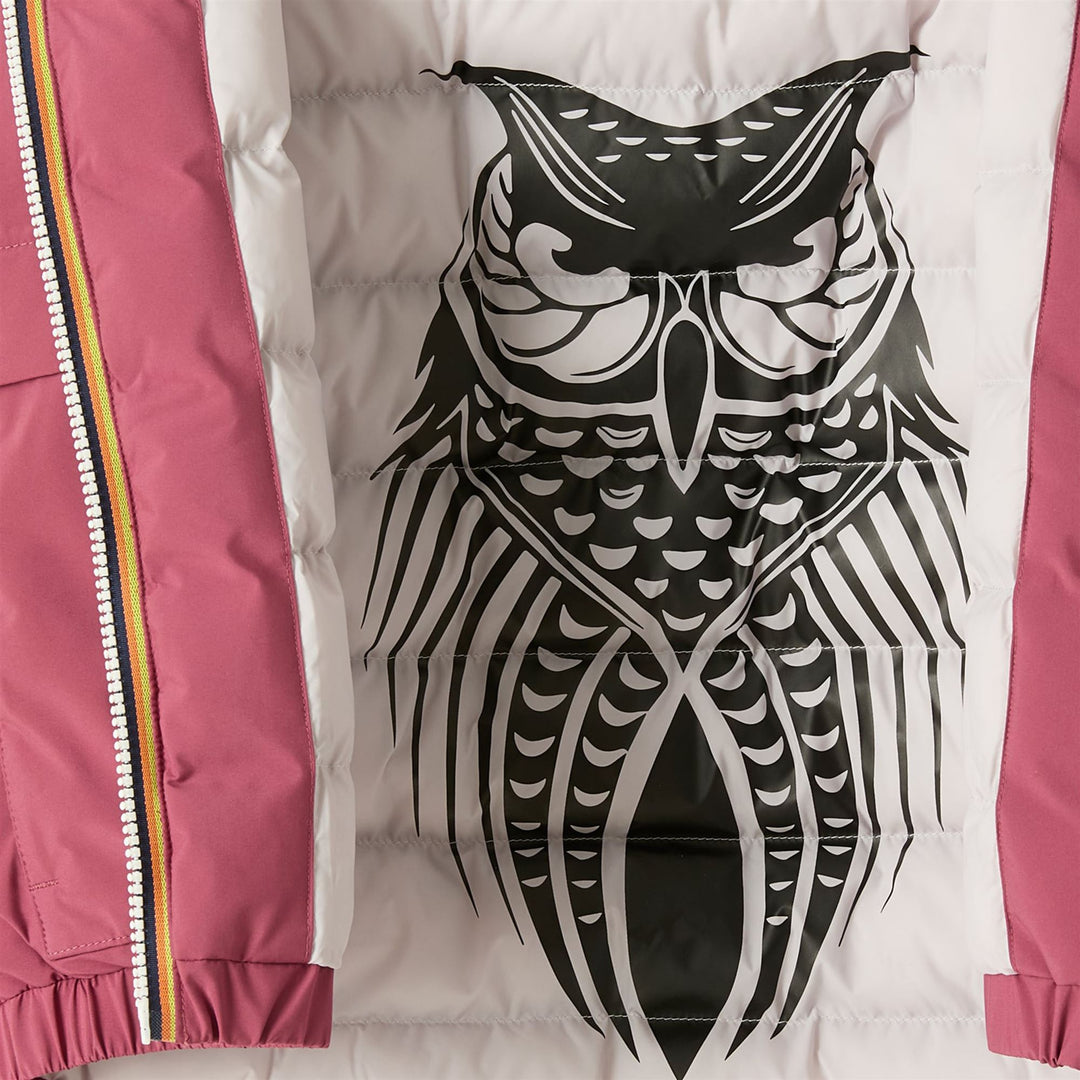 Violet girl's short water-repellent jacket with eco-padding main