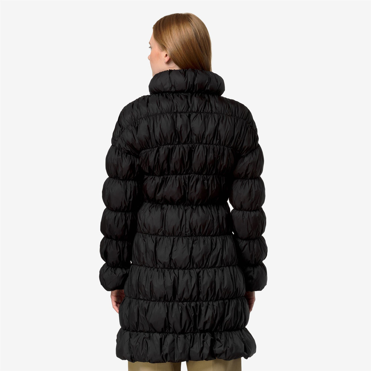Jackets_Woman_JIN MAXI RUFFLES_Long_Black Greyish - Commercial 6