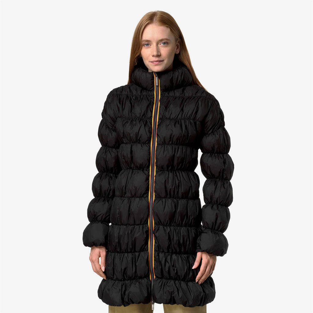 Jackets_Woman_JIN MAXI RUFFLES_Long_Black Greyish - Commercial 4