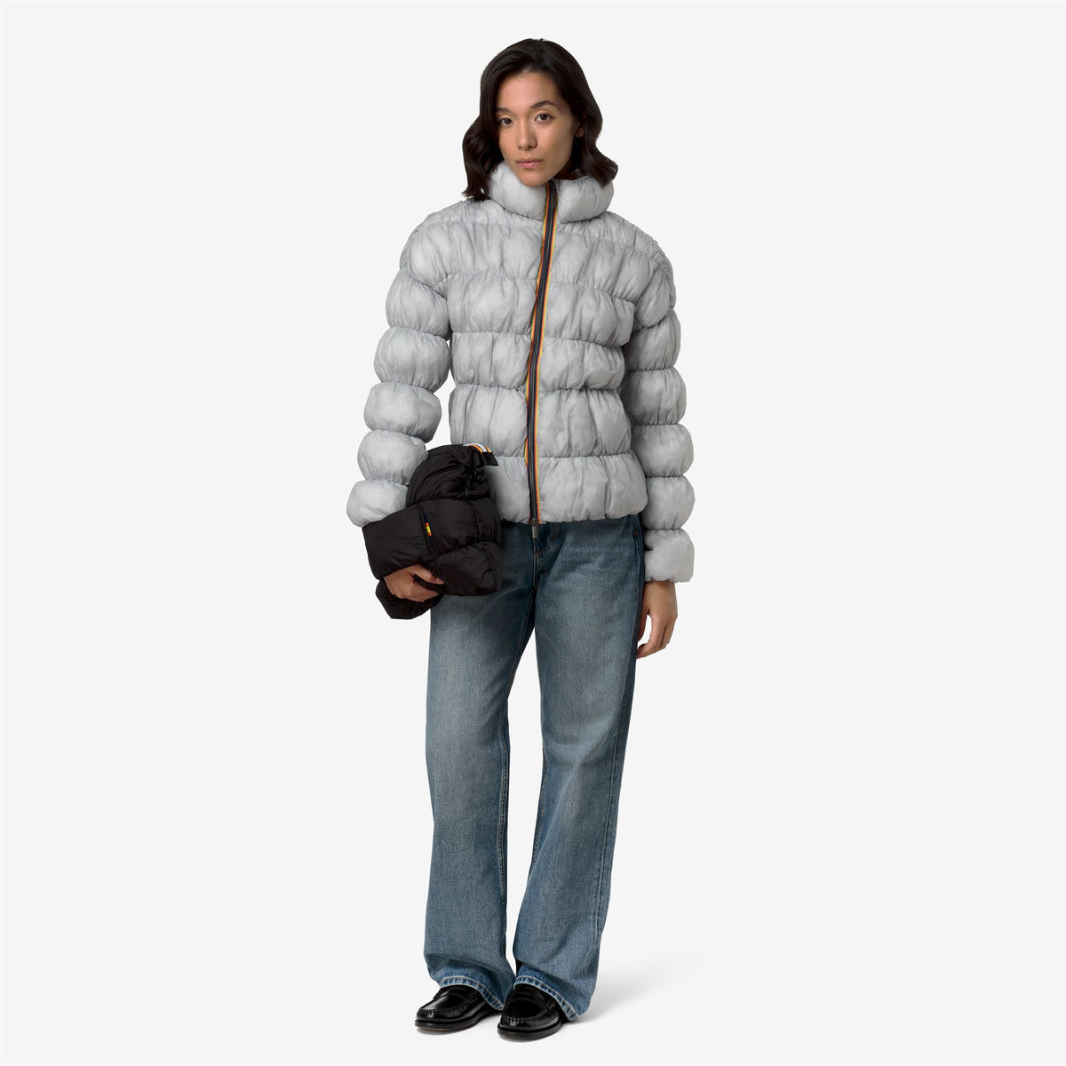 Jackets_Woman_FRAYN MAXI RUFFLES_Short_Grey Ash - Commercial 7