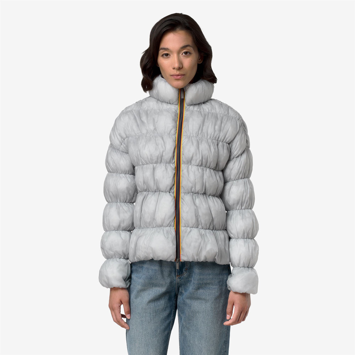 Jackets_Woman_FRAYN MAXI RUFFLES_Short_Grey Ash - Commercial 4