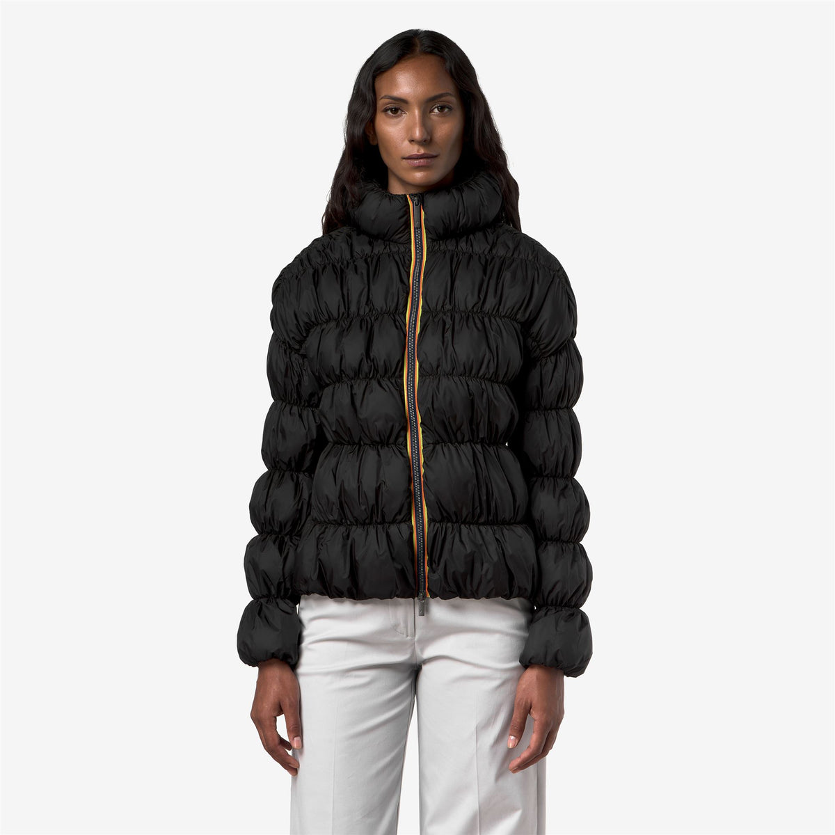 Jackets_Woman_FRAYN MAXI RUFFLES_Short_Black Greyish - Commercial 4