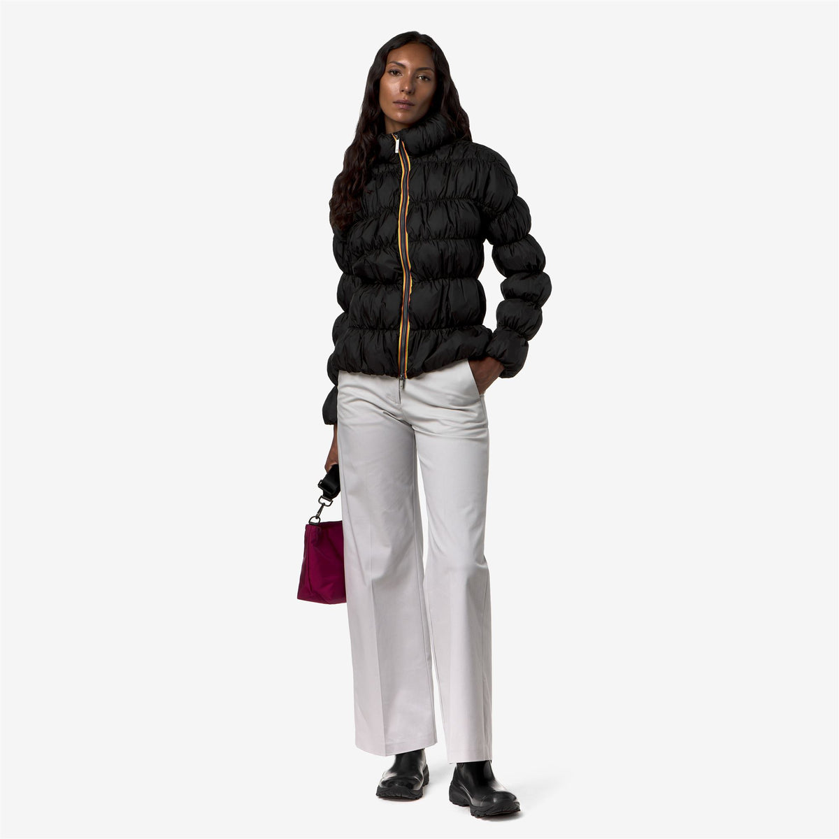 Jackets_Woman_FRAYN MAXI RUFFLES_Short_Black Greyish - Commercial 7