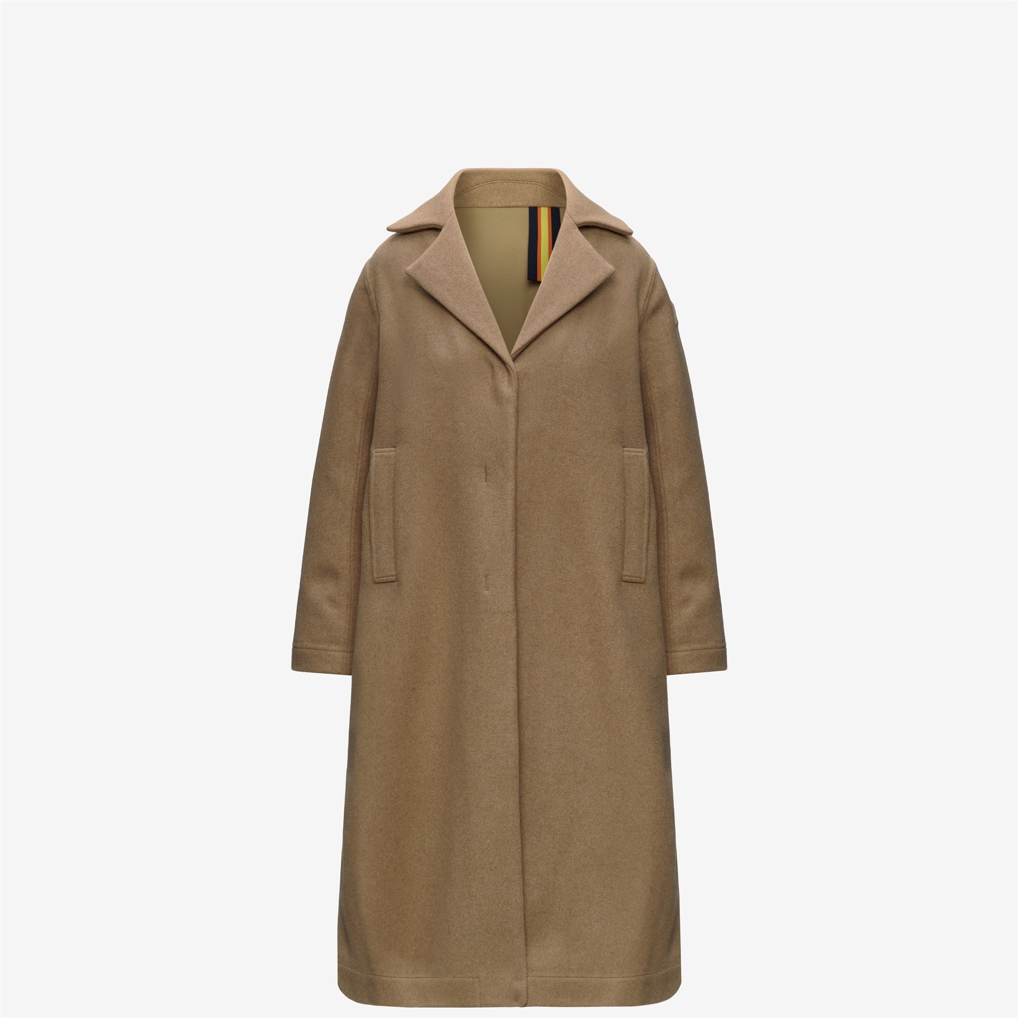 Jackets_Woman_LANA WOOL NYLON_Long_Beige Khaki - Blue Depth - Commercial 2