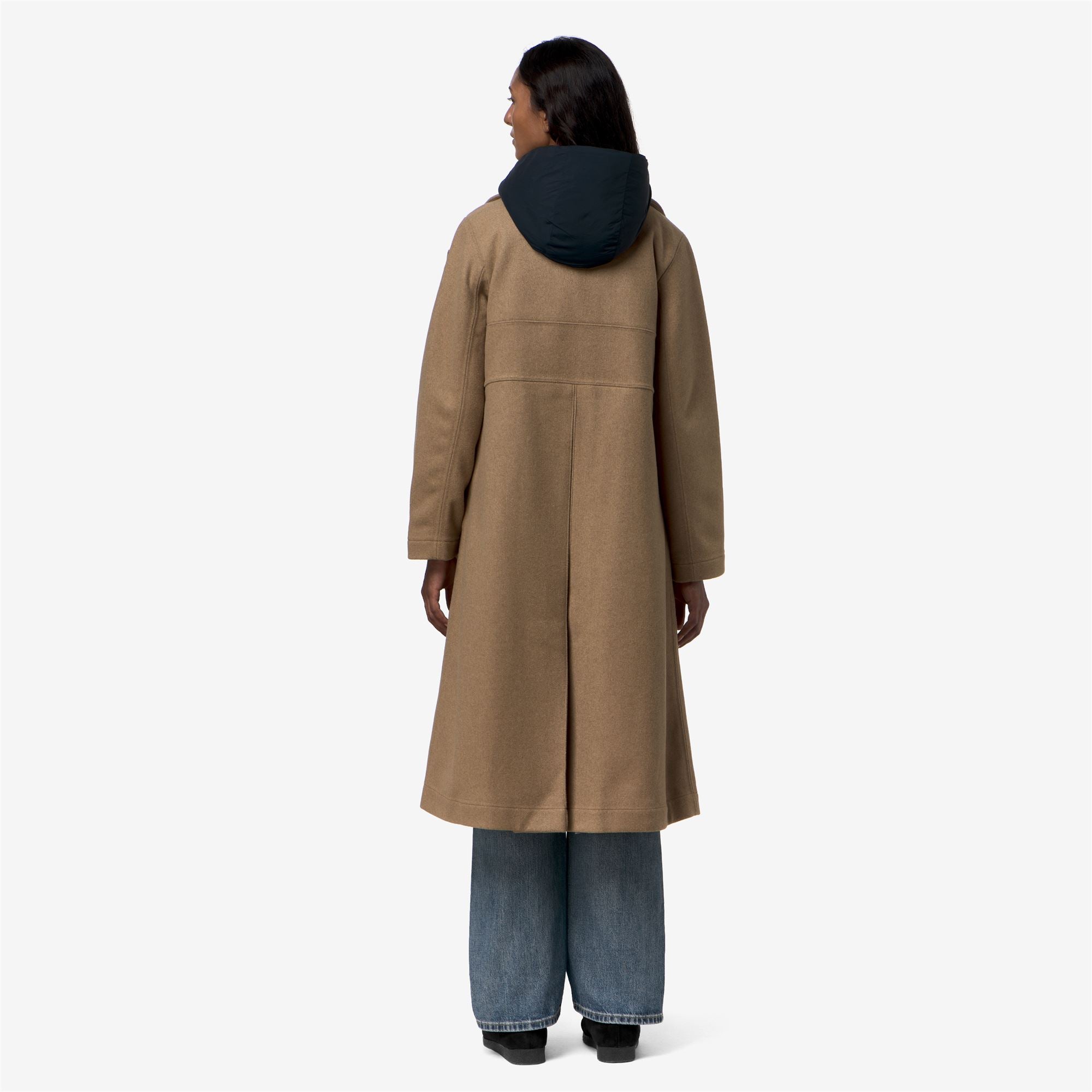 Jackets_Woman_LANA WOOL NYLON_Long_Beige Khaki - Blue Depth - Commercial 6
