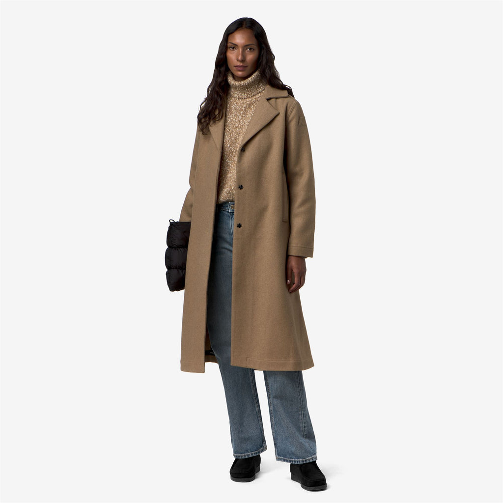 Jackets_Woman_LANA WOOL NYLON_Long_Beige Khaki - Blue Depth - Commercial 7