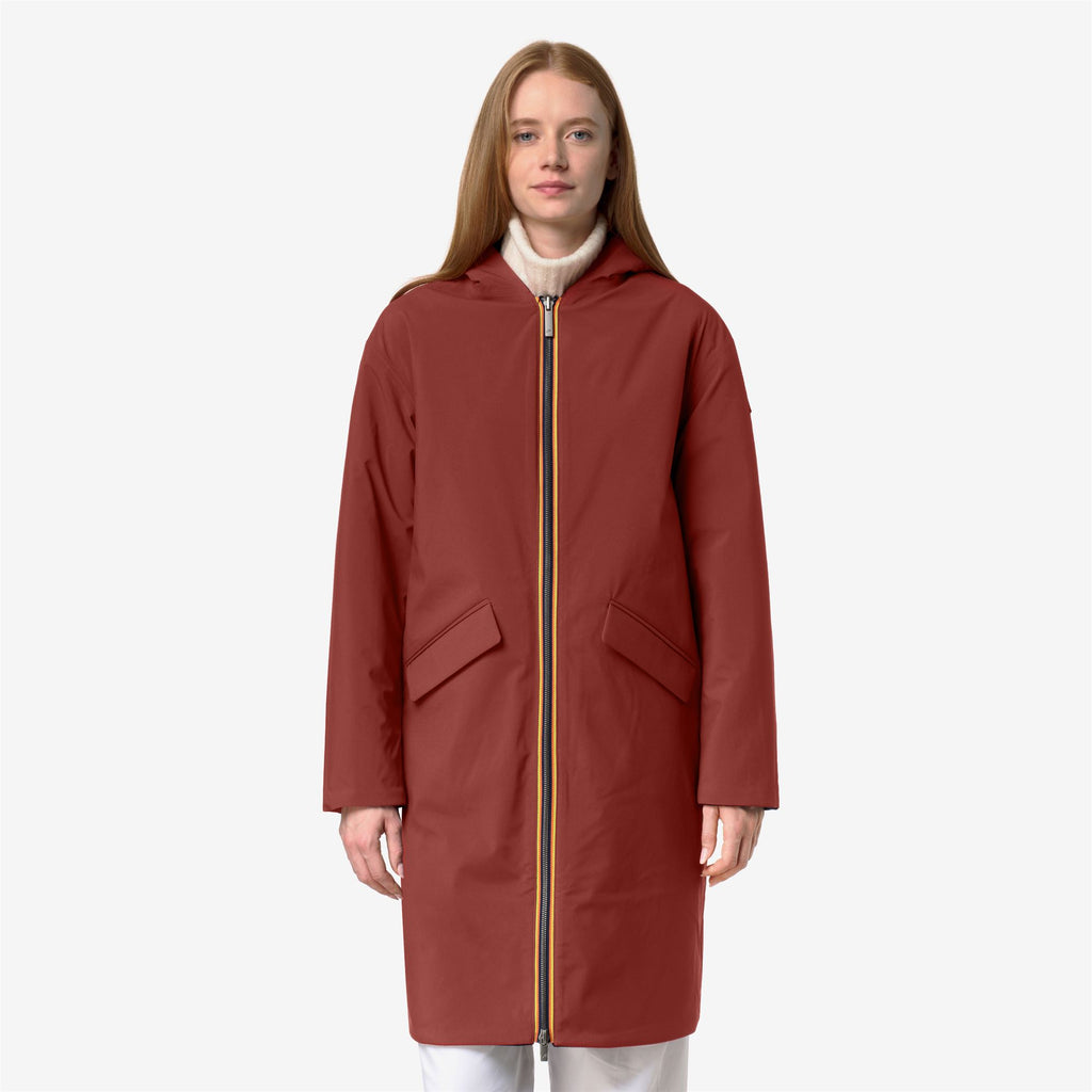 Jackets_Woman_SHALA WOOL BONDED DOUBLE_3/4 Length_Blue Depth - Red Dk Chili - Commercial 3