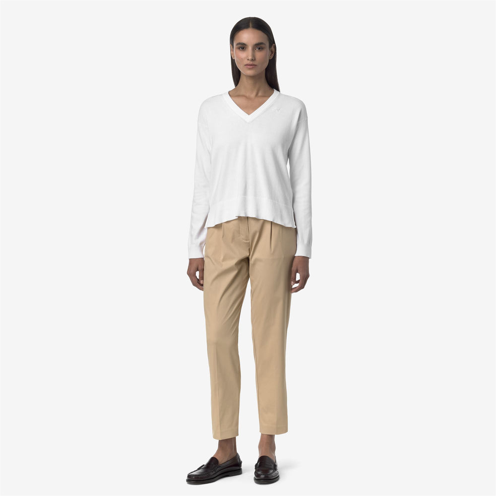 Beige Brown Women's Stretch Chino Pants for City Wear 02