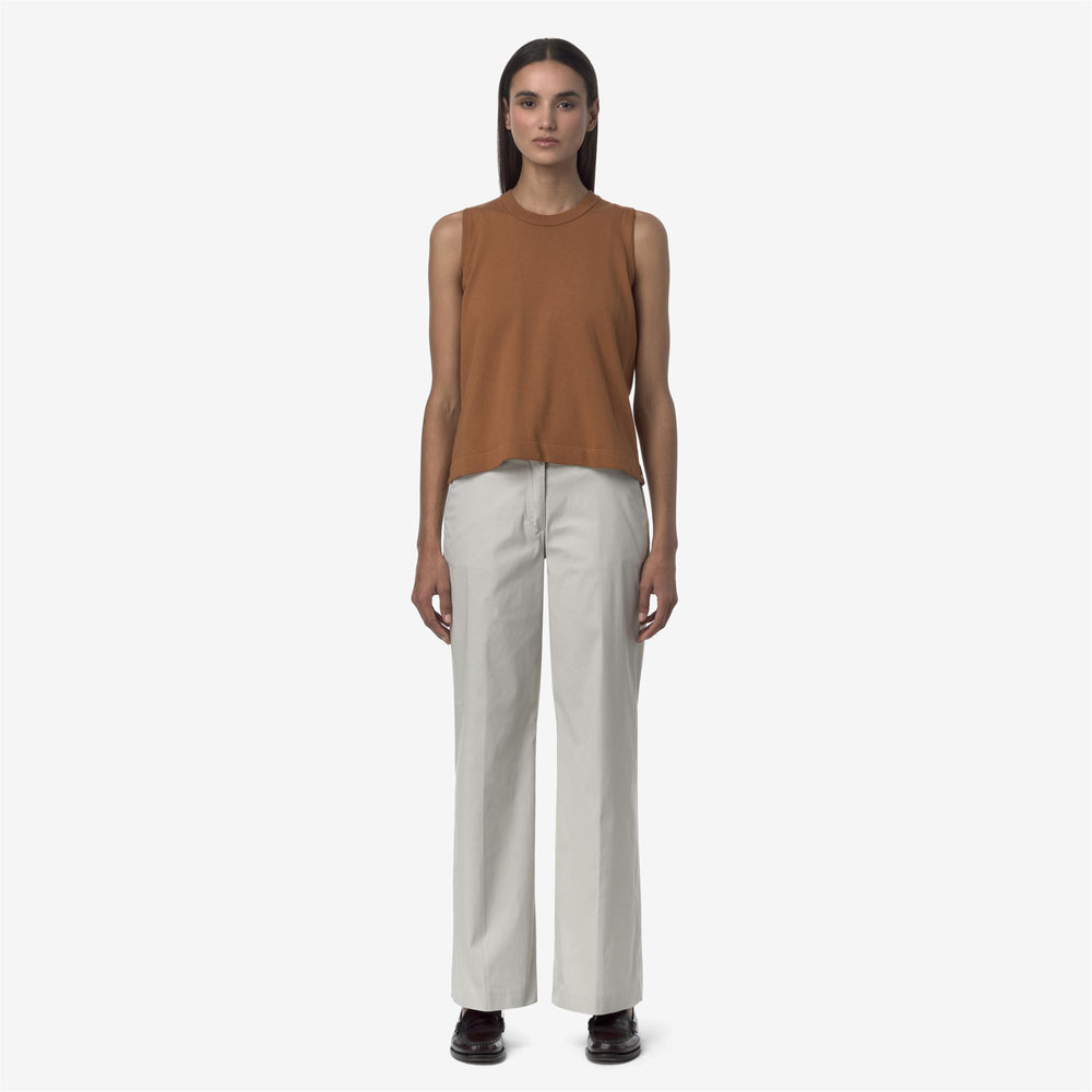 Beige Grey Women's Chino Pants for City Wear 02