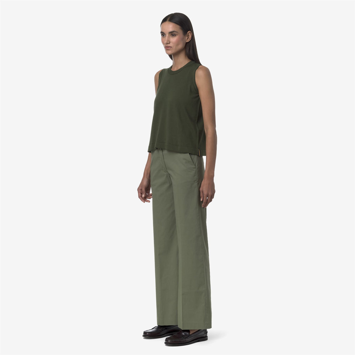 Pants_WOMAN_TYA TWILL TECH_Chino_Green Lichen - Commercial 5