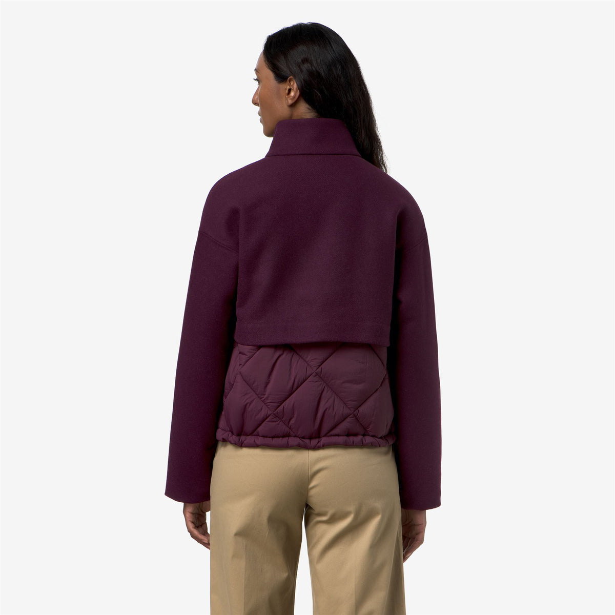 Jackets_Woman_MANDIE WOOL NYLON WARM_Short_Violet Mauve Wine - Commercial 6