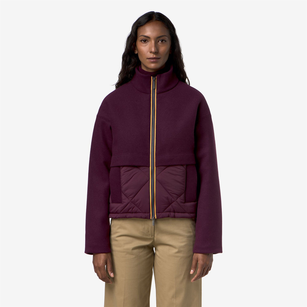 Jackets_Woman_MANDIE WOOL NYLON WARM_Short_Violet Mauve Wine - Commercial 4