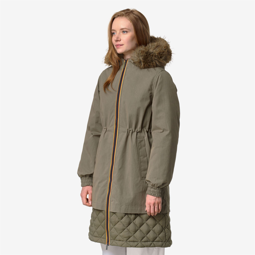 Jackets_Woman_FOSCA WAX COTTON NYLON_Long_Green Army - Commercial 5
