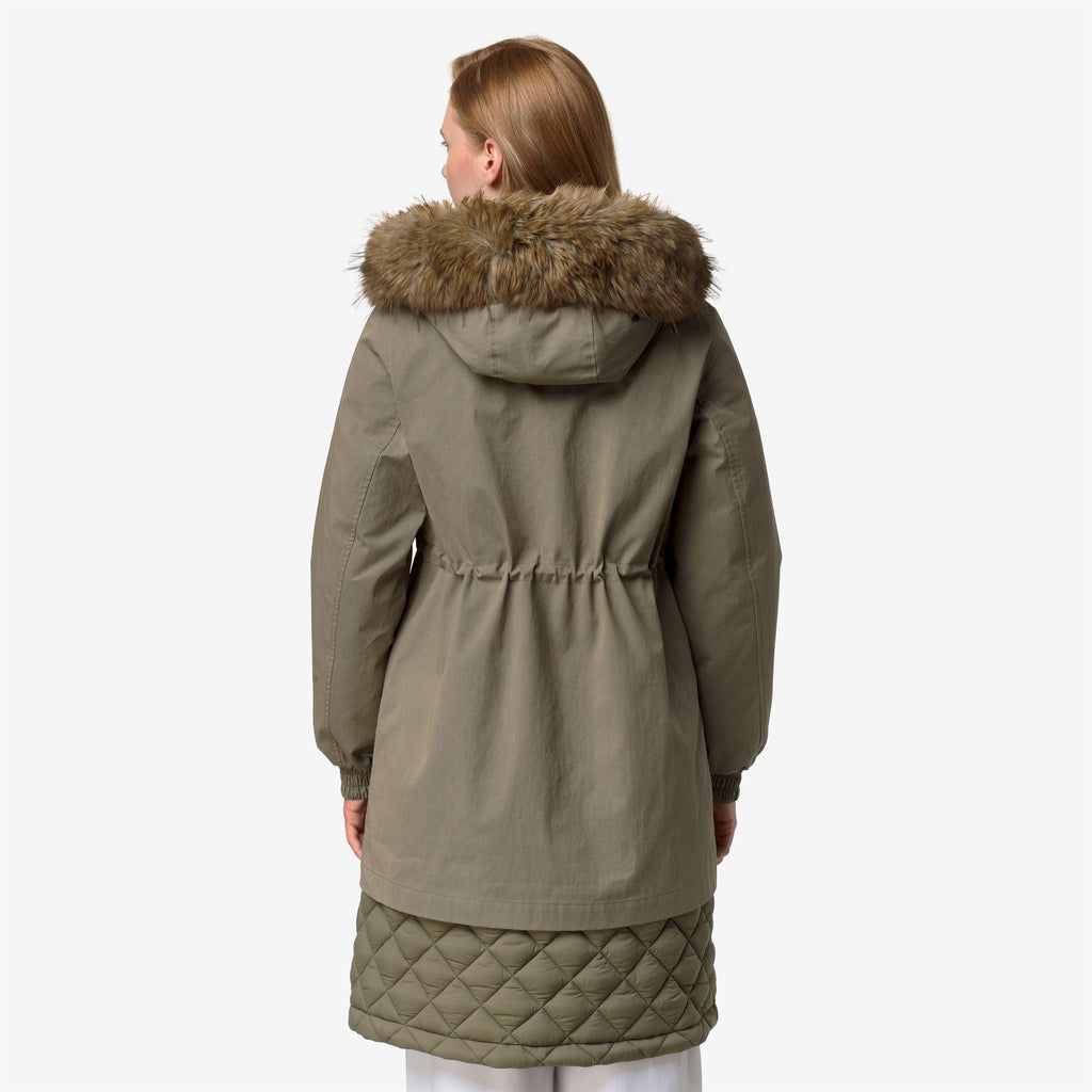 Jackets_Woman_FOSCA WAX COTTON NYLON_Long_Green Army - Commercial 6