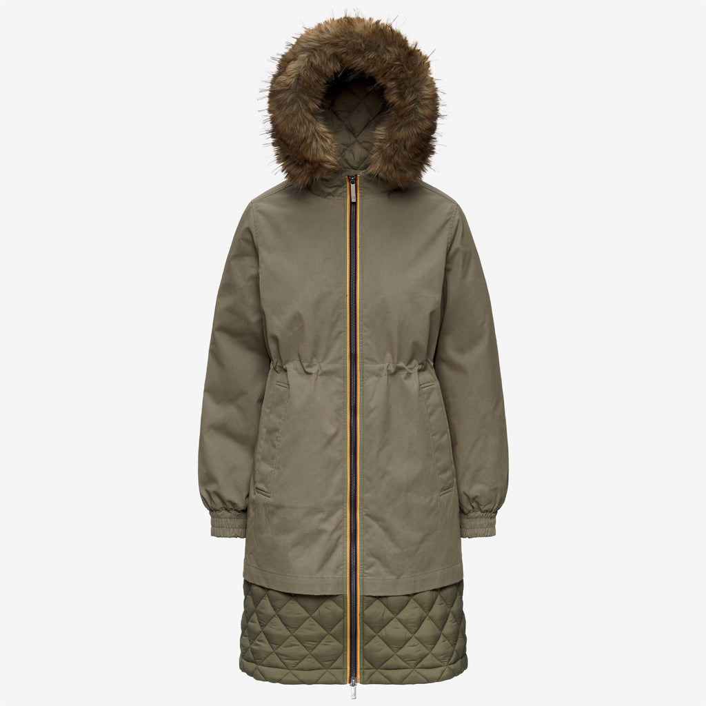 Jackets_Woman_FOSCA WAX COTTON NYLON_Long_Green Army - Commercial 1