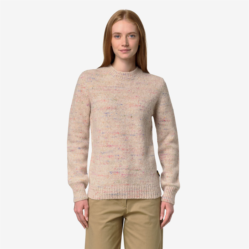 Knitwear_Woman_VALERY BUTTONED YARN_Pull Over_BEIGE STONE COMBO - Commercial 4