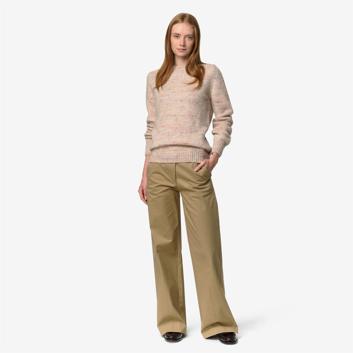 Knitwear_Woman_VALERY BUTTONED YARN_Pull Over_BEIGE STONE COMBO - Commercial 7