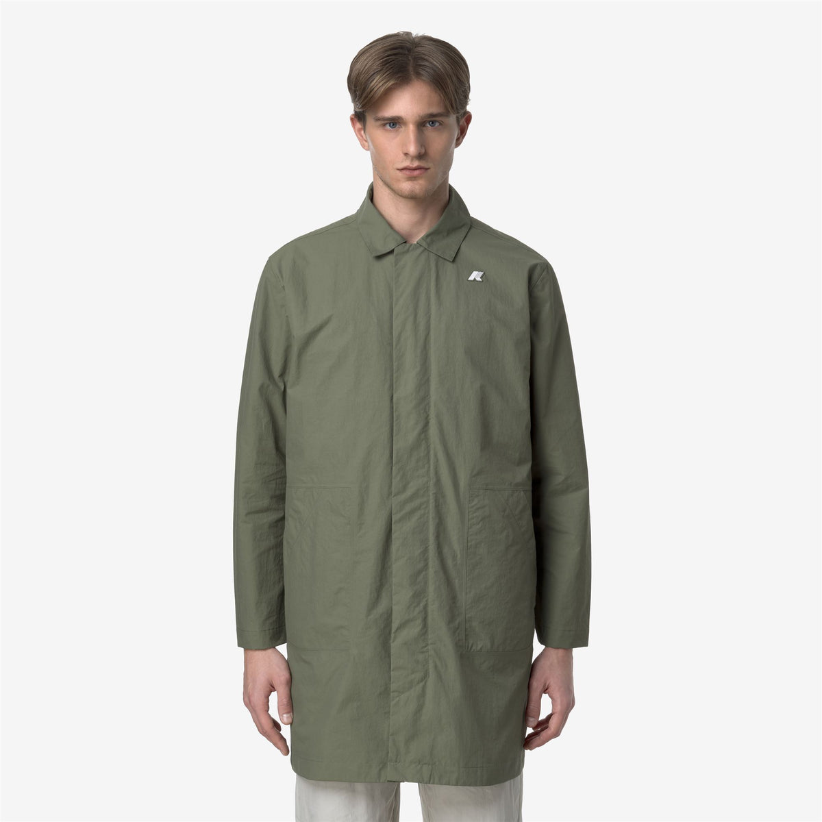 Jackets_MAN_KENLEY COTTON NYLON_3/4 Length_Green Lichen - Commercial 4