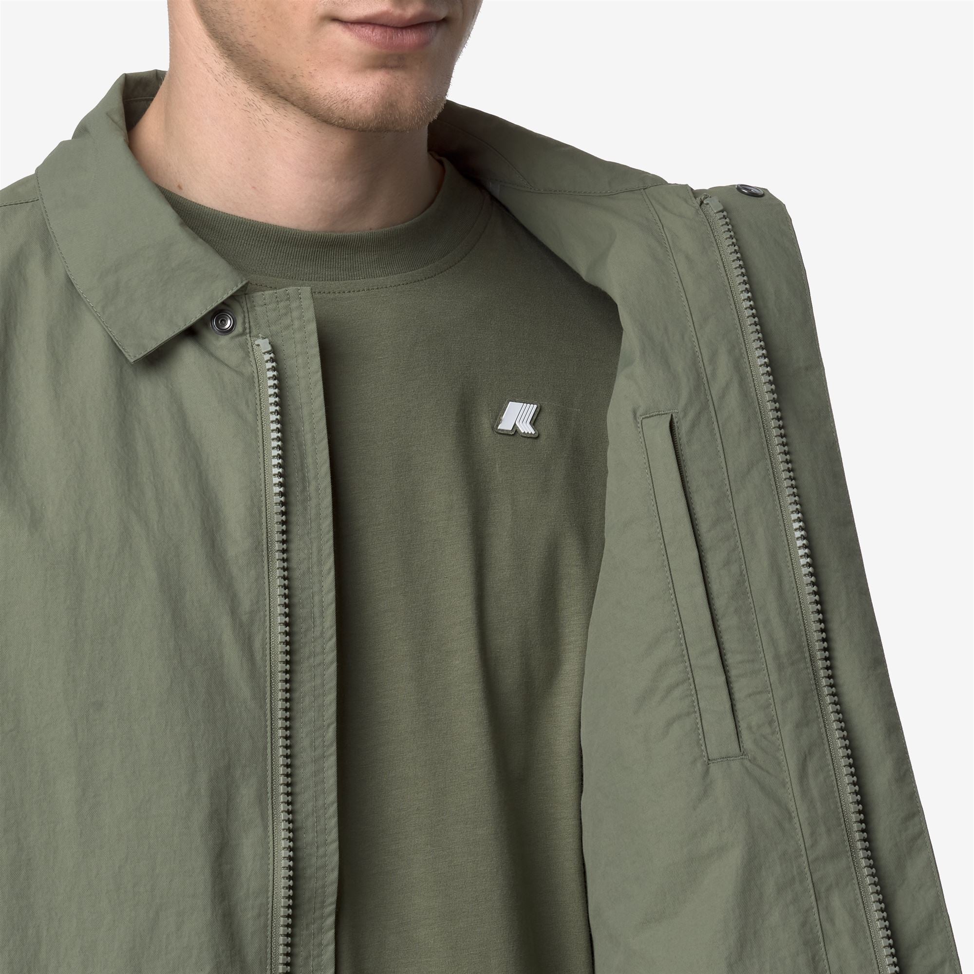 Jackets_MAN_KENLEY COTTON NYLON_3/4 Length_Green Lichen - Commercial 7